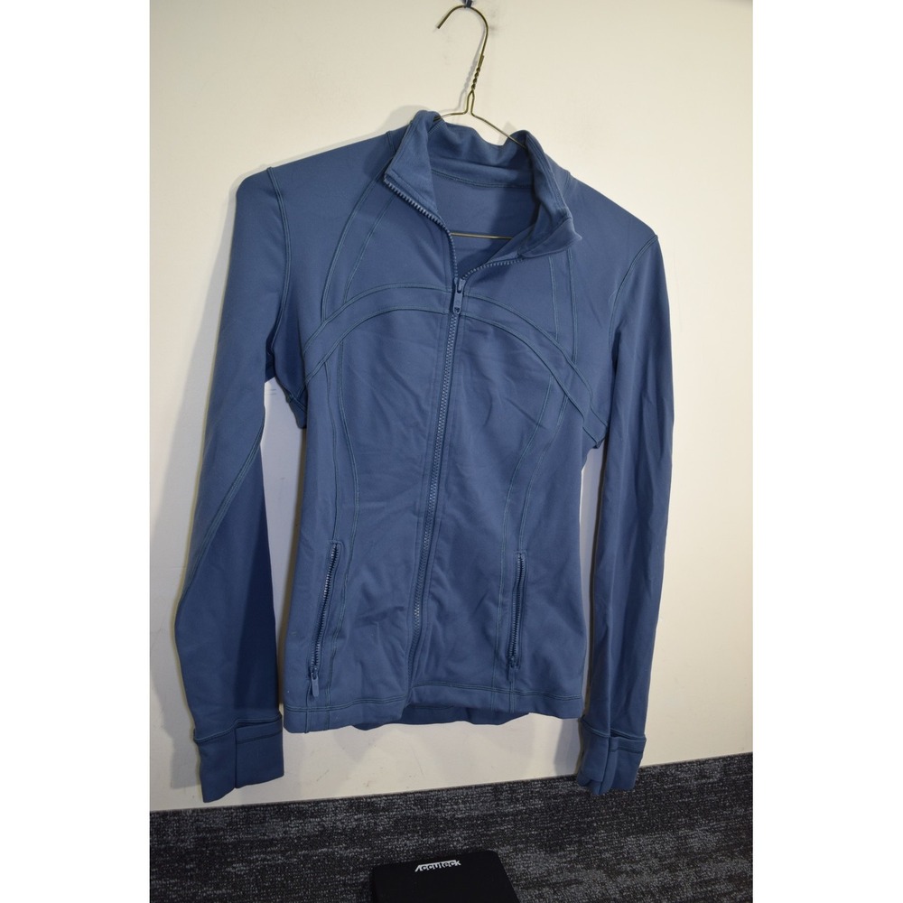 Lululemon Nulu Define Jacket WOMENS 6 Iron Blue Full Zip Stretch Luon Fabric